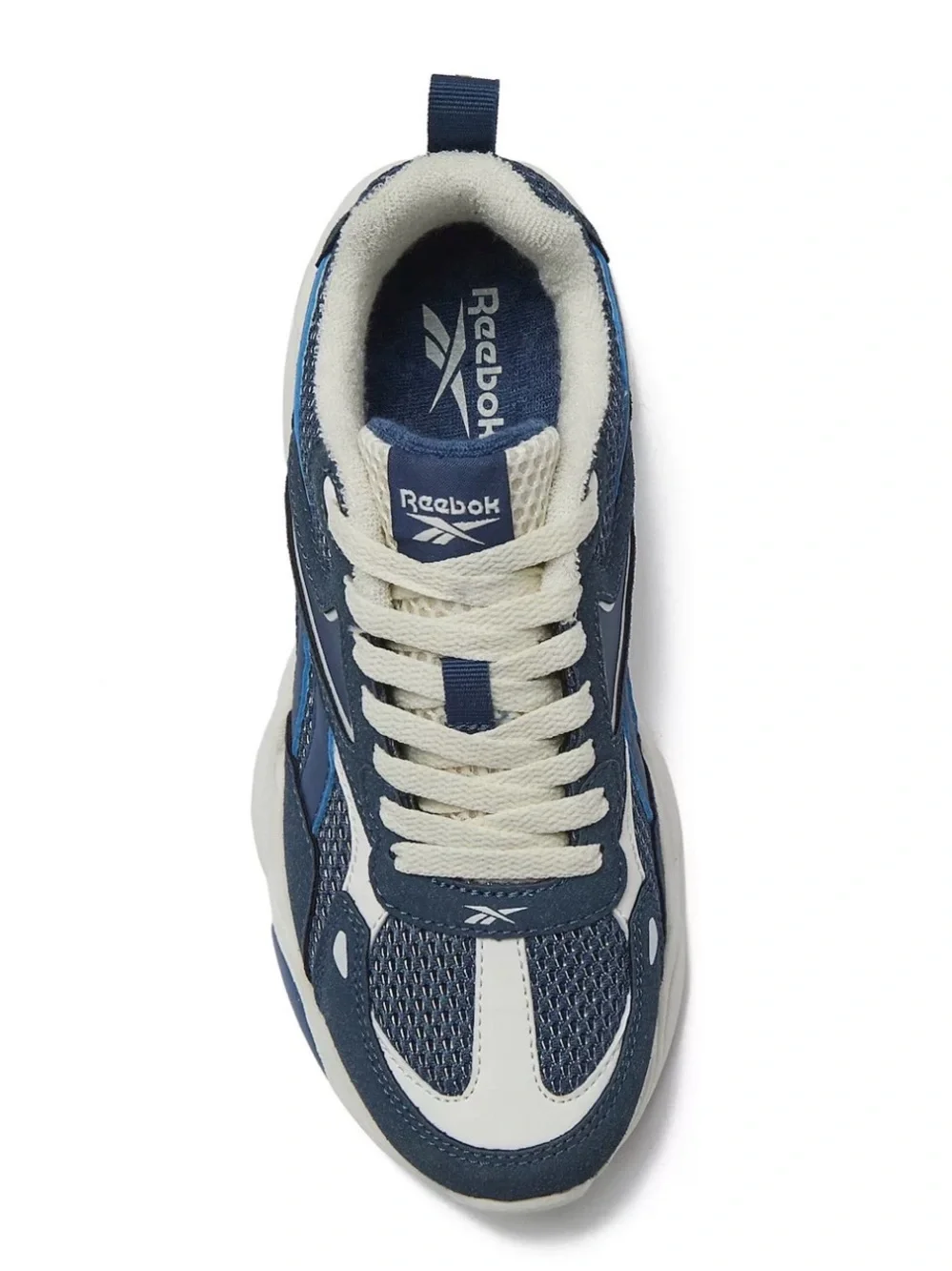 Reebok Navy and White Chunky Runner Sneaker, size 6.5